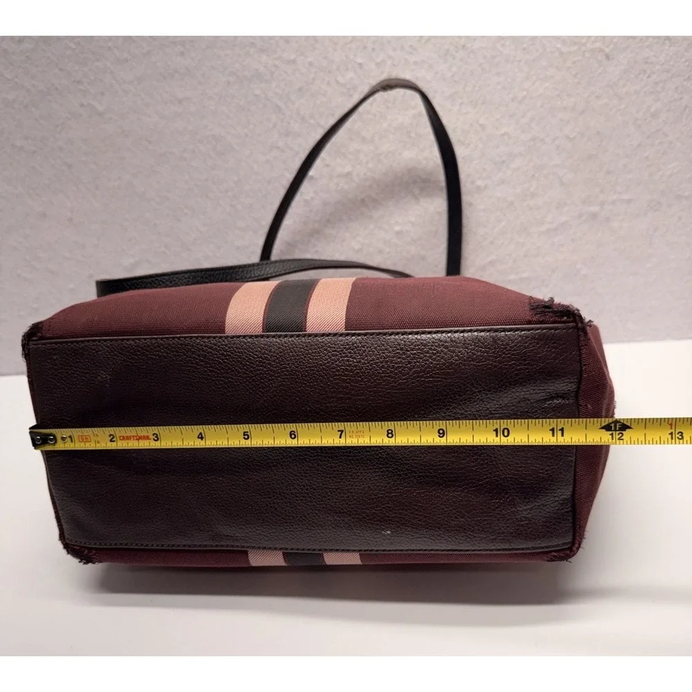 COACH Horse & Carriage Jacquard City Tote Oxblood Pink Varsity Stripe 69645